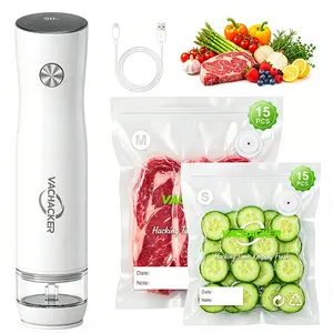 VACHACKER Vacuum Sealer for Food with Visual Water Storage Tank, Handheld Saver Vacuum Sealer Machine with 10 Reusable Bags for 5X Preservation & Fresh