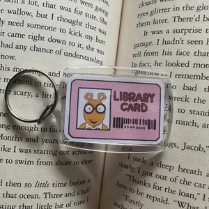 Arthur Library Card Keychain | Custom Personalized Rectangle Key Ring | 90s Nostalgia, Book Lover Gift
