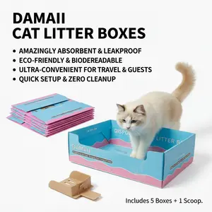 Stress-Free Travel with Cats: 5-Set All-in-One Disposable Litter Solution