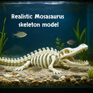 1pc Realistic Mosasaurus Skeleton Model - Ideal for aquarium decoration, fish tank decoration, home office desk display, perfect as a gift, suitable for paleontology enthusiasts