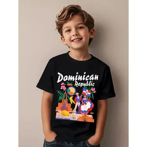 Dominican Republic Fancy Dress Ideas Novelty Aesthetic Graphic Kid T-Shirt Fashion Kid T Shirts Street Style Tees Tops for Kid
