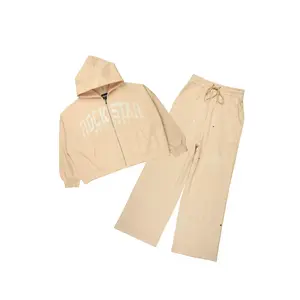 Warrior Beige Hoodie Baggy Fit Pant Track Set