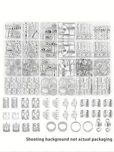 Solid Color Hollow Out Hair Rings Set, Hip-hop Punk Style Dreadlock Hair Rings  for Women, DIY Hair Clips for Braided