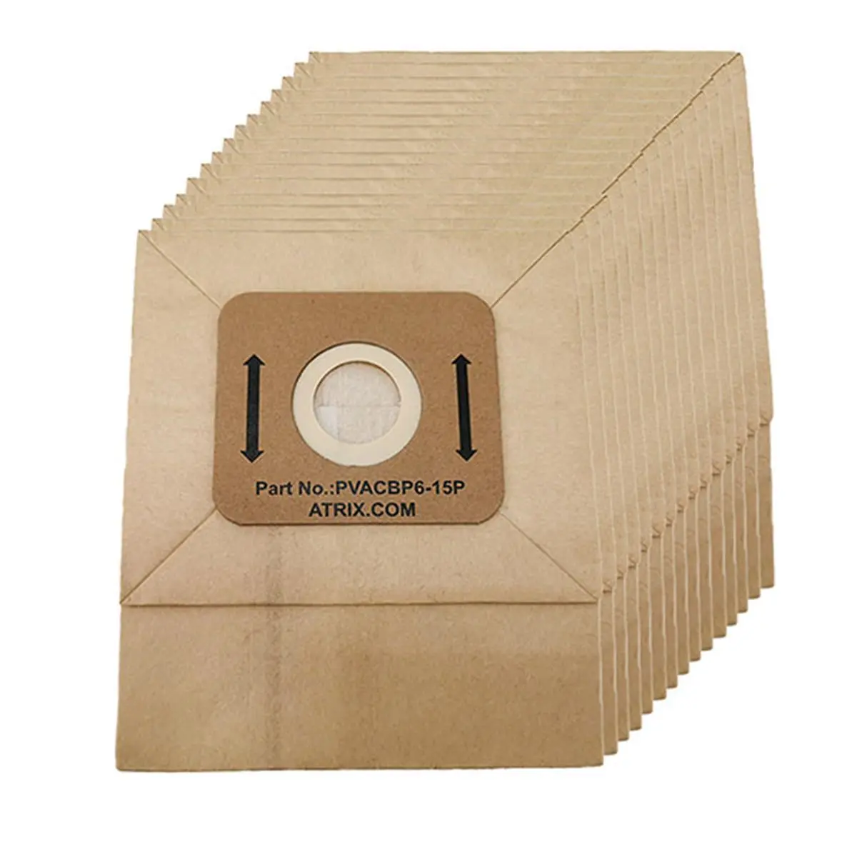 212 MAIN Durable 8 Qt Vacuum Bags with Paper Filter, 15-Pack Replacement for Atrix PVACBP6-15P Ergo & Ergo Pro Backpack Vacuum Series, Vacuum Bag