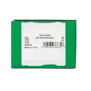 212 MAIN Anchor Bolts, 0.38 x 6 in., Includes Nuts (Hillman 260304)