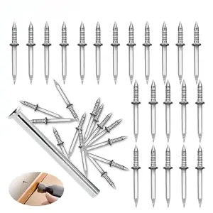 200 Count Non-Marking Double-Headed Skirting Nails Sturdy Damage-Free Wall Installation Kit for Easy Application Functional Mounting Nails for Baseboards Wall Panels Furniture Cover Plates No Drilling Required