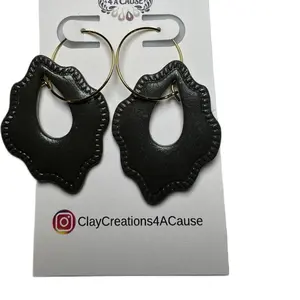 Polymer Clay Earrings Lightweight Handmade Hypoallergenic Nickel Free for Sensitive Ears Dark Moss Green Dangles for Everyday Wear