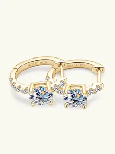 2.36-carat moissanite earrings, S925 silver four claw earrings, create sparkling daily gift jewelry for her
