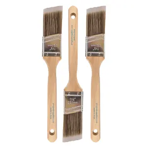 Vermeer Paint Brush Set - 3-Pack - 1.5" Angle Brushes for All Latex and Oil Paints & Stains - Home Improvement - Interior & Exterior Use