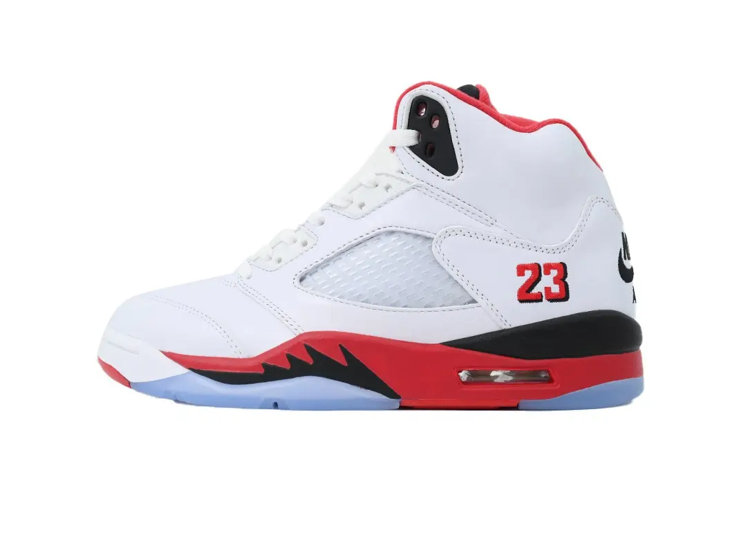 White Red Black Contrast Smooth Leather High Top Basketball Sneakers, Breathable Mesh Spliced External Visible Air Cushion, Number Ornament American Retro Wear-resistant Casual Athletic Shoes For Men Spring Street Outfit