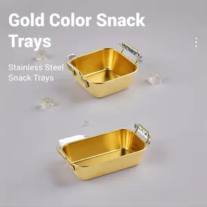 2pcs Stainless Steel French Fry Basket, Creative Snack Tray, Fried Snacks, American Dessert Plate, Fried Chicken Holder, Commercial Kitchen Use, Kitchen Accessories