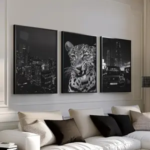 Black & White Luxury Fashion Poster Set of 3  Luxury Fashion Prints, Designer Wall Art, Cheetah Poster, Hypebeast Décor