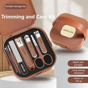 8-Piece Splash Guard Nail Clipper Set, Portable Nail Scissors, Nail Pliers, Personal Protection