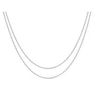 JTV Sterling Silver 1.4mm Rope 18 & 20 Inch Chain Set Of 2