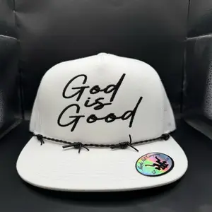 God is Good Hat -  Snapback with Barbed Wire Detail