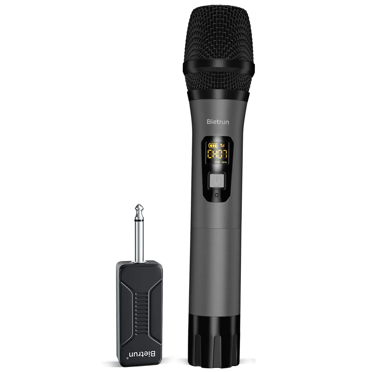 Bietrun Cordless UHF Wireless Microphone - Lightweight Rechargeable Portable Receiver, Plug-and-Play Input Equipment, 4h Battery Life, 160ft Range Audio Device for Church, Business, Karaoke Machine, Truck Speaker System, Aluminum Body, Manual Included