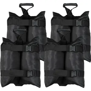 240 LBS Plus Size Canopy Weights Sand Bags Set of 4-1680D Oxford Heavy Duty Sandbags for Outdoor Tent, Patio Umbrella, Gazebo, Sun Selter, Windproof Pop up Tent Weights, Black (No Sand)