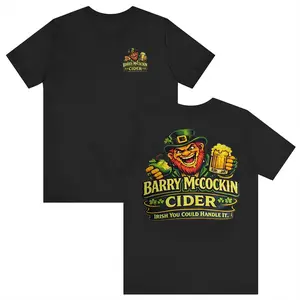 Graphic Tee Barry McCockin Cider Men's Funny Graphic T-Shirt - Hilarious Irish St. Patrick's Day Design on High-Quality Cotton Unisex Tee, Soft Classic Fit for Everyday Casual Wear