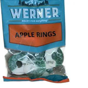 Werner Gummy Apple Rings 3.00 oz - 12 Baggies Perfect for Any Occasion Snack Pack 85g Ideal for Parties Gatherings or Everyday Snacking