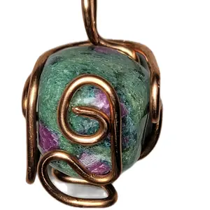 ruby zoisite wrapped in copper