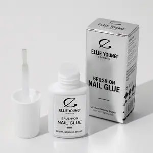 ELLIE YOUNG BRUSH ON NAIL GLUE, Durable & Long-lasting Nail Glue, Easy Application, Fake Nails Brush on, Beauty Secrets Nail Glue, Nail Adhesive, Nail Art, Nail Care, Nail Accessory