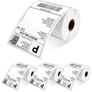 5 Core 4x6 Direct Thermal Shipping Labels, 1 Rolls 250 Labels per Roll 4pack 1000 Labels, Perforated, Mailing Postage Shipping Label Compatible with Zebra Rollo DTL 4PK
