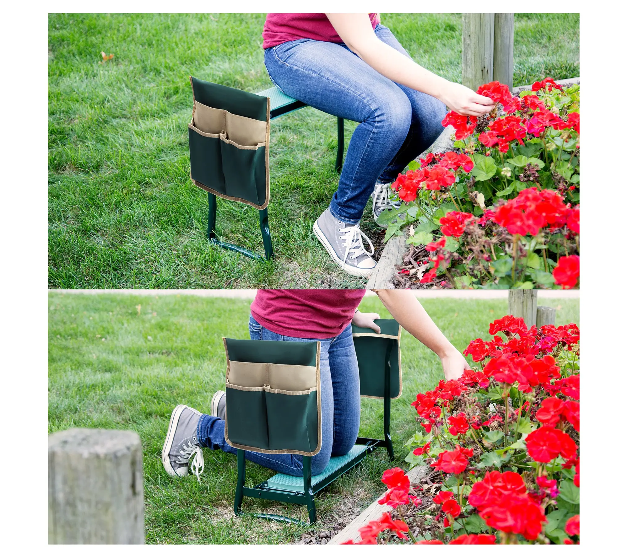 Pure Garden Kneeler 2-in-1 Foldable Kneeling Pad & Stool Pure Garden Kneeler 2-in-1 Foldable Kneeling Pad & Stool