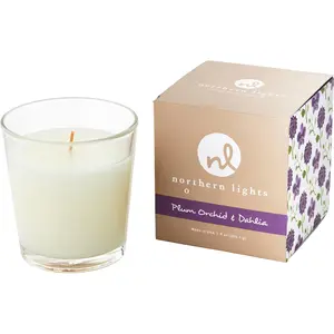 Plum Orchid & Dahlia By Northern Lights White Candle For Unisex