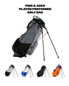 Pins and Aces Player Preferred Golf Bag - Lightweight Premium Design with 5 or 14 Way Dividers & Durable Construction for Walkers and Cart Riders - Black, White, USA, Pink, Gray