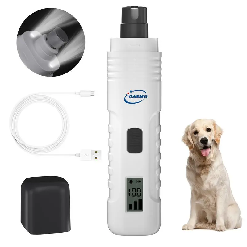 Dog Nail Grinder With 2 LED Light,3 SpeedRechargeableDog Nail Trimmer, Upgraded Powerful ElectricDog Nail FileQuiet And Painless, Pet Nail Trimmer PawPolisher Automatic Electric Trimmer cat nail clipper Professional Small Animal Nail Clippers Kit