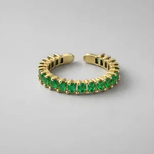 Gold Ring with Multiple Emeralds