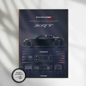 Dodge Charger SRT Hellcat 2020, Car Poster, Fast & Furious Poster, Super Car, Sportscar, Wall Art, Wall Decor, Wall Poster, Print Poster