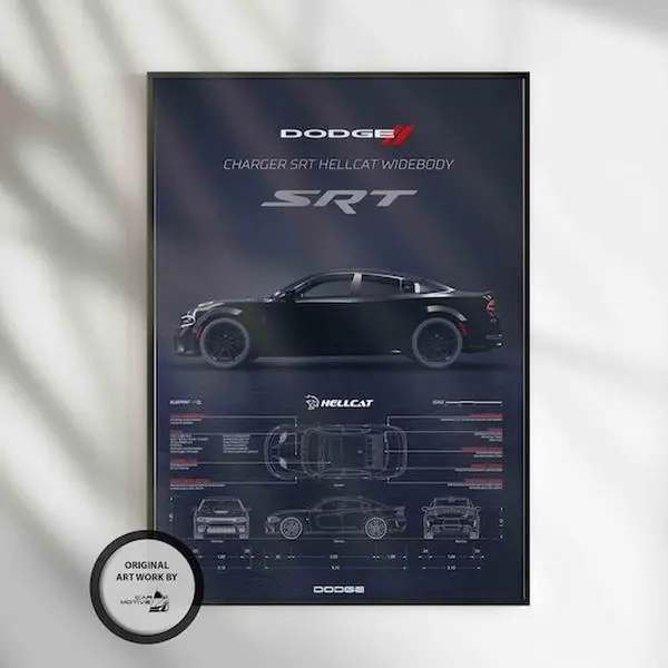 Dodge Charger SRT Hellcat 2020, Car Poster, Fast & Furious Poster, Super Car, Sportscar, Wall Art, Wall Decor, Wall Poster, Print Poster