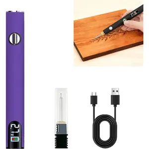 Rechargeable Thread Burning Kit, Digital Cable tie Burning Pen, Suitable for Knitting, Leather Crafts, Sewing, Weaving, Wax Carving, Wood Carving Etc (Purple)