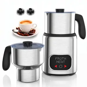 14-in-1 Milk Frother With 21oz Detachable Cups - Electric Milk Frother and Steamer for Hot Chocolate/Coffee/Cappuccino/Latte, IH Fast Heating, Smart Memory, Dishwasher Safe (New Upgrade)