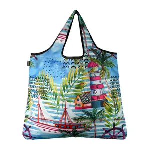 Yay Novelty 4346 Original Eco Friendly Stylish Tote Large Excellent Versatile Reusable Shopping Bag - Lighthouse
