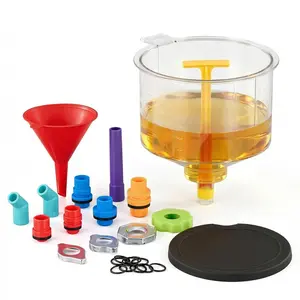 No Spill Coolant Funnel Kit, 17 Piece Coolant Bleeder Kit with Adapters & Caps, Radiator Funnel Set for Easy Coolant Refilling, Compatible with GM Ford Universal Vehicles(No Liquid)