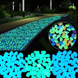 100Pcs/Set Luminous Stones for Indoor & Outdoor Decor, Perfect for Gardens, Patios, Walkways, Driveways