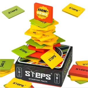 Steps Games Starter Pack Wooden Board Game – Unique Skill-Based Family Game, Party & Travel Game Gift Fun for Kids and Adults