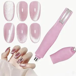 3-in-1 Cat Eye Nail Art Magnetic Tool Set, Heart-Shaped Multi-Functional Magnet Pen for Gel Polish, Creative DIY Nail Design Kit, Pedicure Accessories, Professional 3D Cat Eye Gel Polish Kit for Home, Salon, Studio, Party, and Gift Use