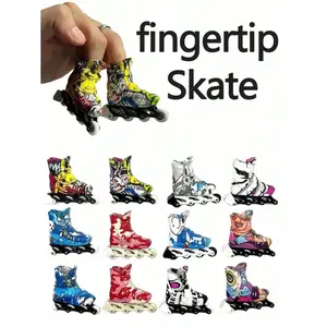 Finger Skating Toy Teens, New Style Desktop Decompression Accessories Small Toy, Random Pattern & Color, Birthday,,, Partner Interactive Toy, Finger Toy (Product With Random Color & Pattern, Handmade Measurement May Have Slight Deviation)