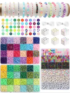 6000pcs Soft Clay Bead Set for Bracelets & Necklaces, Polymer Clay Jewelry Making Kit, Beginner Friendly, Perfect Birthday Party Gift