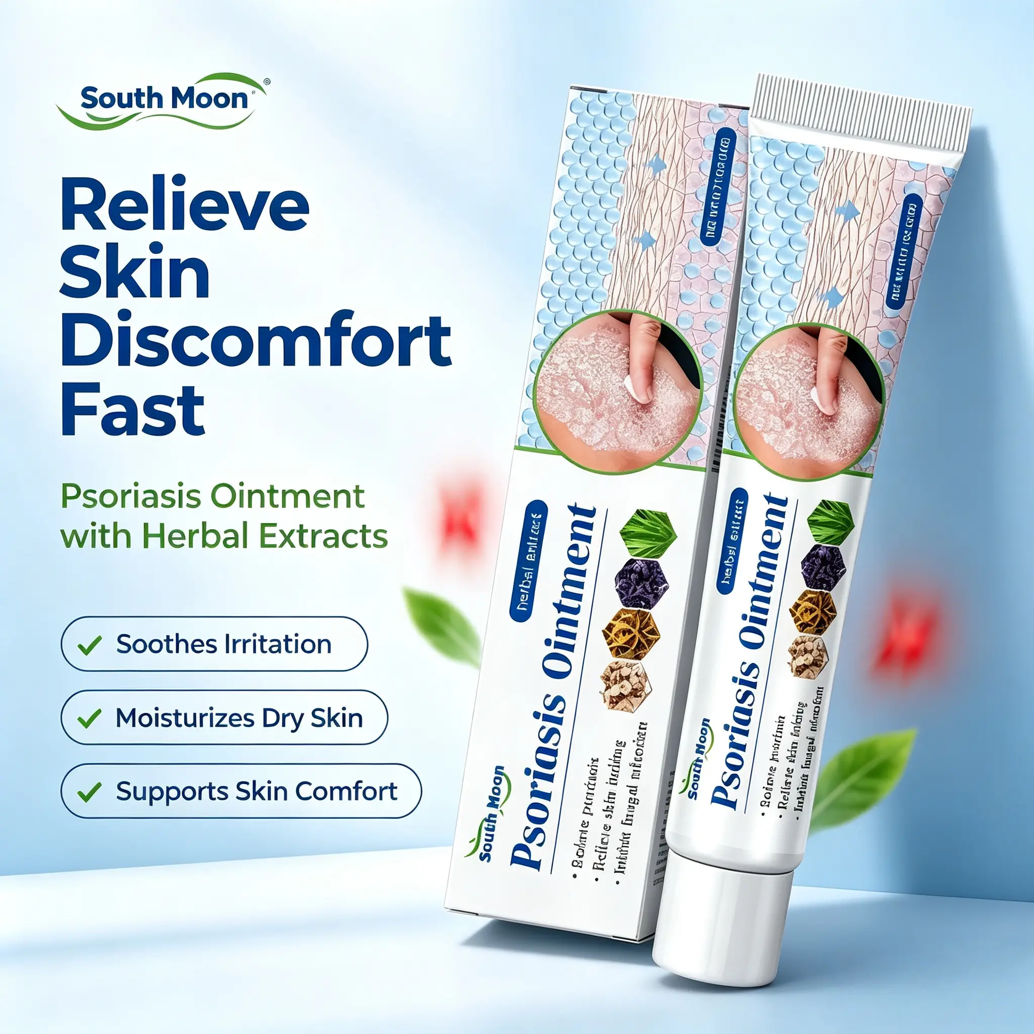 20g Herbal Extract Psoriasis Ointment - SkinTreatment Cream for Dry, Itchy Skin, Redness &Irritation Care, Gentle Fast-AbsorbingMoisturizing Body Repair Balm for Daily Use