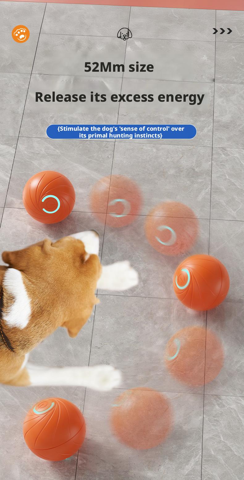 Automatic Interactive Dog Toy Ball, Smart Moving Dog Ball with Obstacle Avoidance, Rechargeable Bouncing Dog Toy for Small Medium Dogs Self Play
