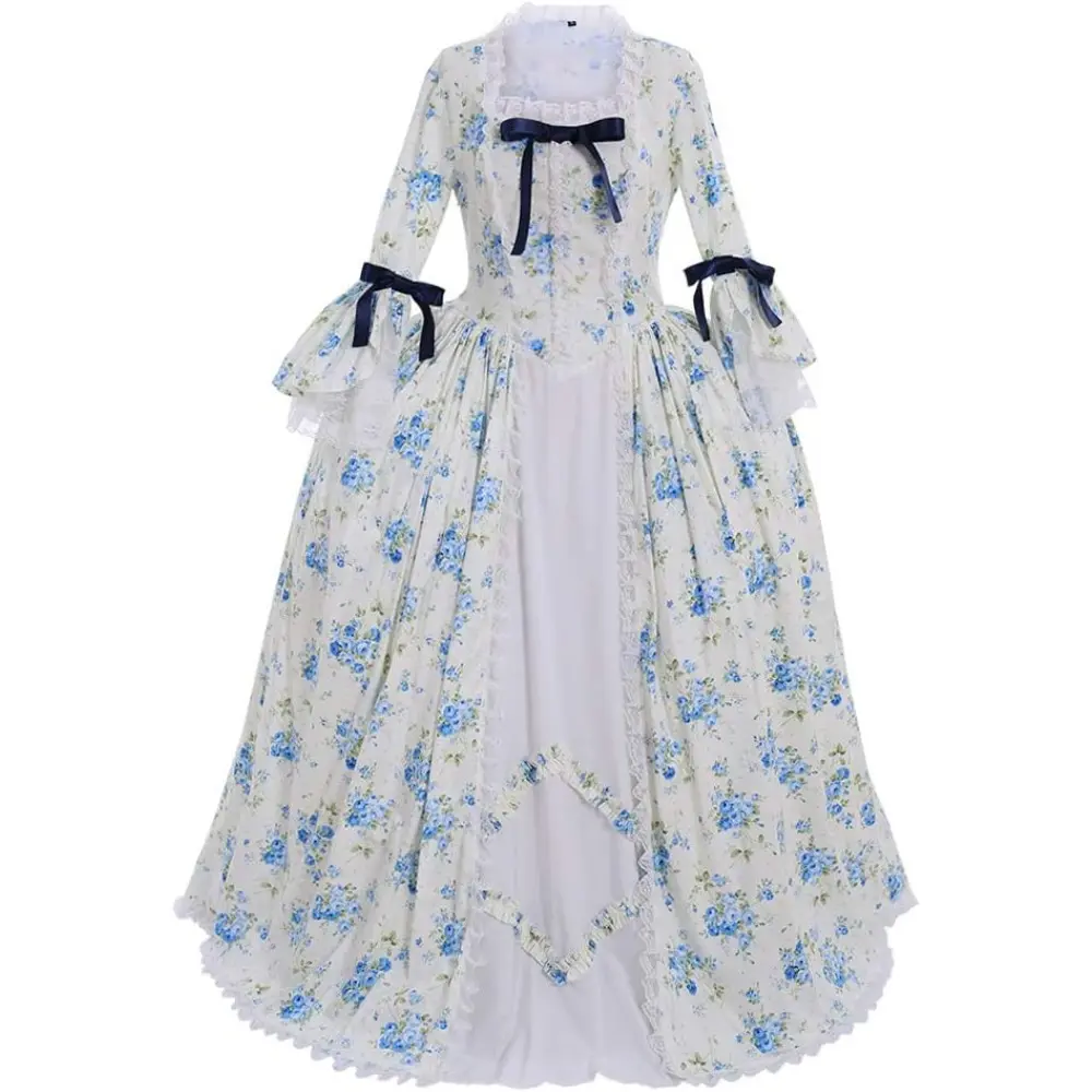 Women's Victorian Rococo Ball Gown, Polyester Garment with Lace Embroidery, Elegant Fantasy Maiden Costume for Theme Party, Cosplay, 3XL, Elegance, Dress, Formal, Fabric, Fashion, Lady, Hip