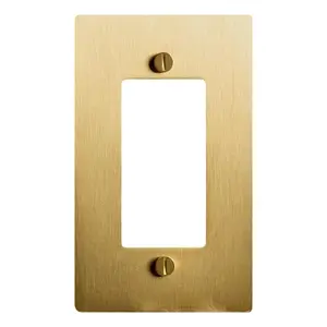 Satin Brass Wall Plate, Electrical Receptacle Wall Outlet Faceplate, GFI/Rocker Decorator Light Switch Cover