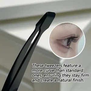MIXIAOHE eyelash tweezers for lower eyelashes, Eyelash extension tweezers, flat stainless steel for beginners, hypoallergenic precision eyelash tools, easier to grab eyelashes, flat chuck easy to use, easy to stick false eyelashes