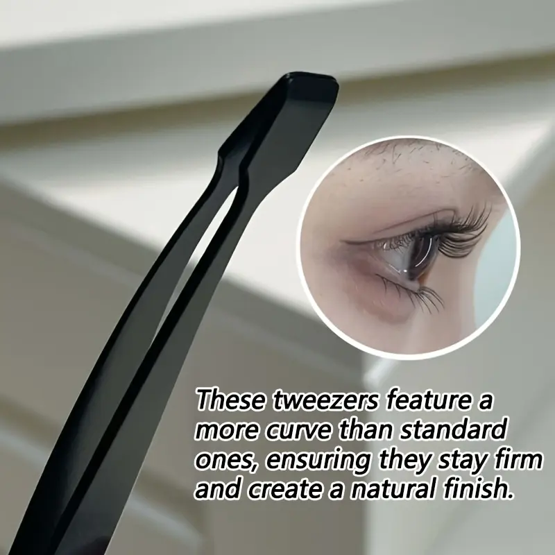 MIXIAOHE eyelash tweezers for lower eyelashes, Eyelash extension tweezers, flat stainless steel for beginners, hypoallergenic precision eyelash tools, easier to grab eyelashes, flat chuck easy to use, easy to stick false eyelashes