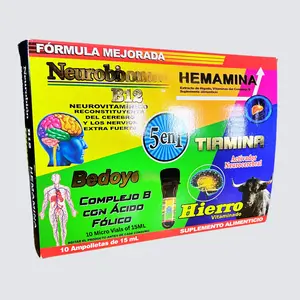 Dragon Dorado Multivitamins 5 en 1 (Bedoy, Hierro, Neurob, Tiamina B1) 10 Micro vials of 15 ML