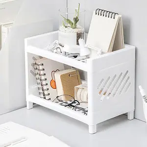2-layer Desktop Storage Rack, Multifunctional Desk Organizer, Space Saving Desktop Storage Rack for Home Office, Home Organizer